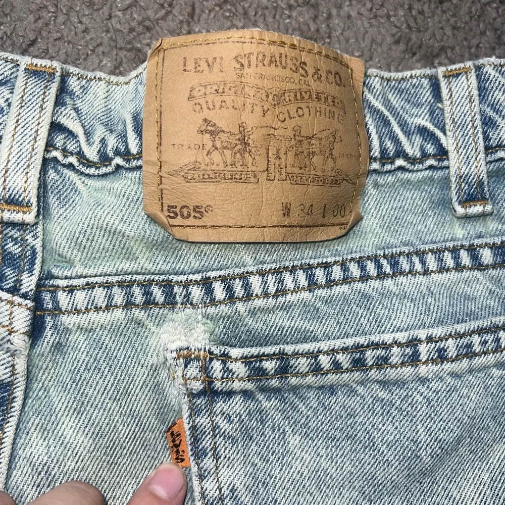 Vintage Levi's 1980s Orange Tab Cut Off Jean Shorts 34‎ Inch Waist